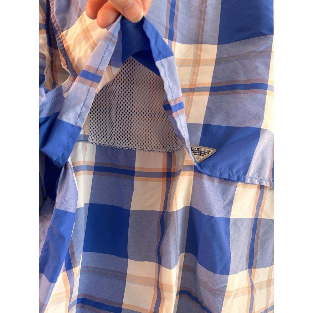 Columbia Medium PFG Super Bahama Shirt Button Up Vented Quick-Dry Roll-Tab Plaid - Picture 7 of 13